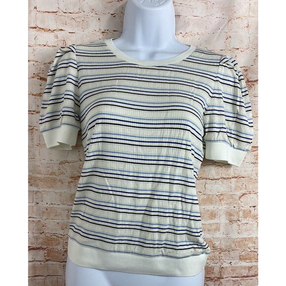 Prich Pride & Rich Blouse Sz S Retro 90's Inspired Striped Short Sleeve Top New - Picture 8 of 8